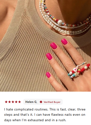 Helen G.'s supplier review photo of a pink manicure